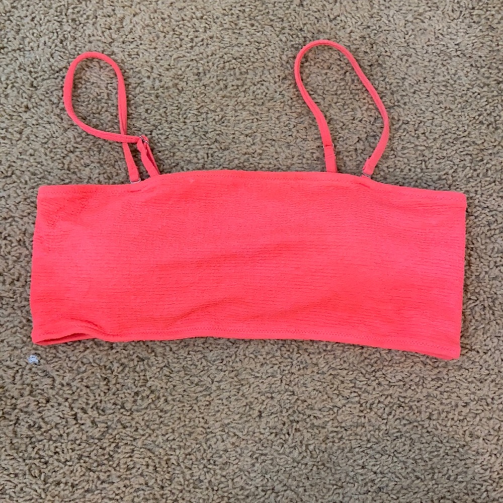 Neon pink bandeau bikini top. Worn once! Great condition. Size XL.